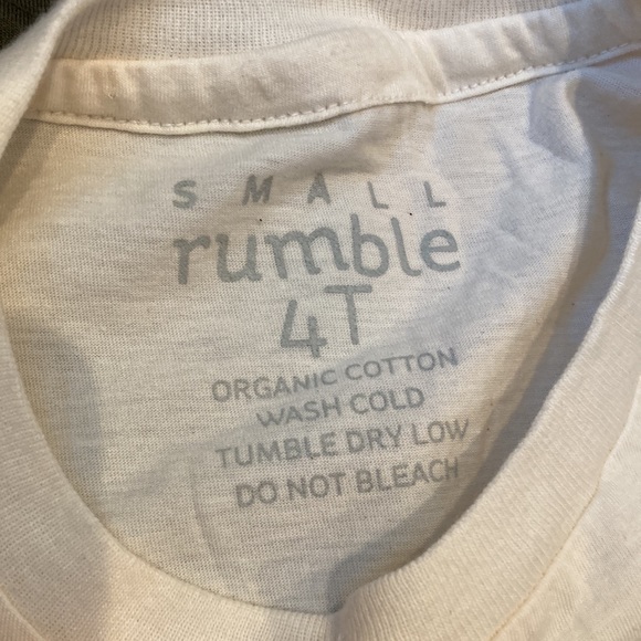 NWOT! SMALL RUMBLE 4T Screenprinted T-Shirt Tee Pitbull Dog Organic SS - Picture 7 of 8